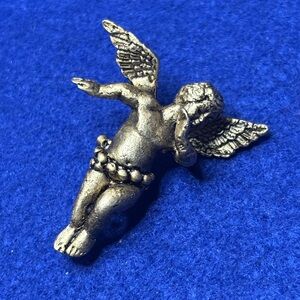 Silver Angel Cherub Brooch